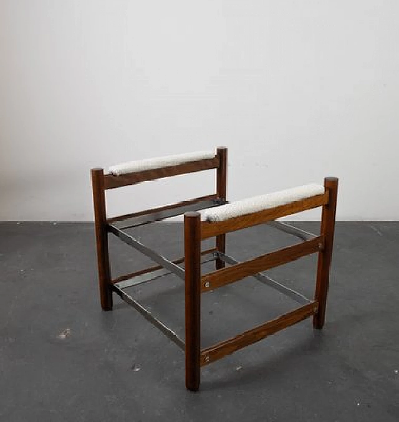 Beech, fabric and steel armchair by Dal Vera, 1970s 6