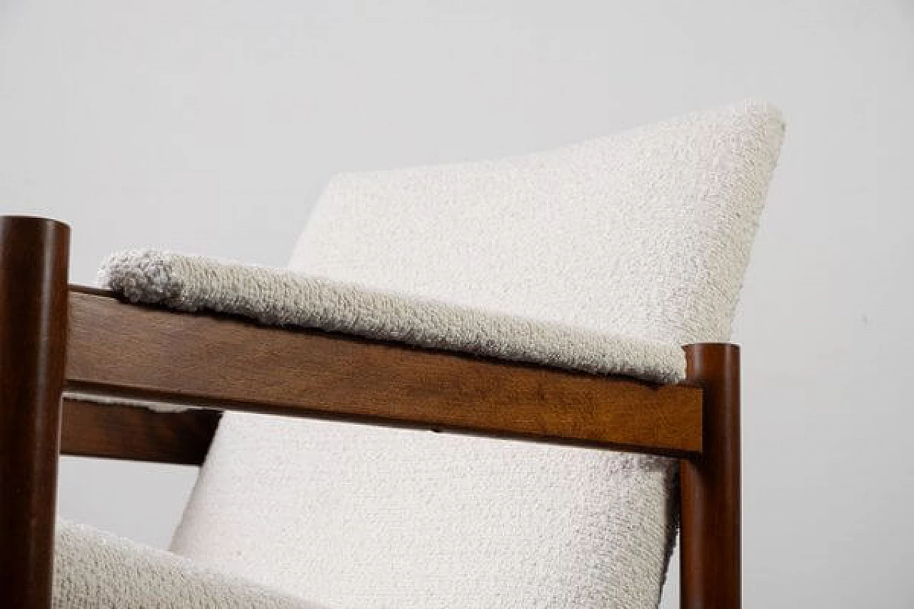 Beech, fabric and steel armchair by Dal Vera, 1970s 7