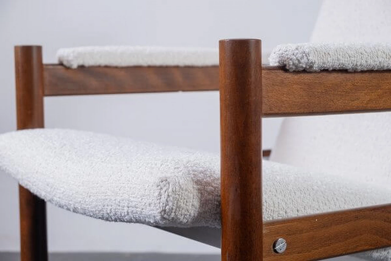 Beech, fabric and steel armchair by Dal Vera, 1970s 8