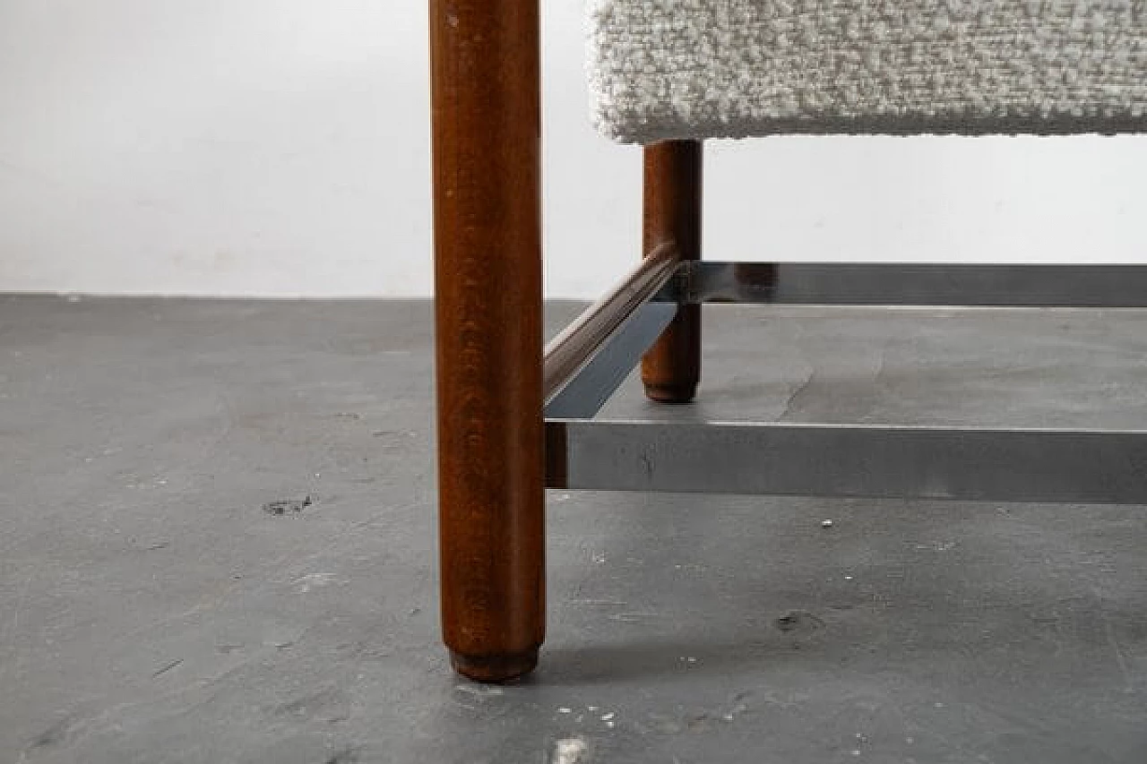 Beech, fabric and steel armchair by Dal Vera, 1970s 9