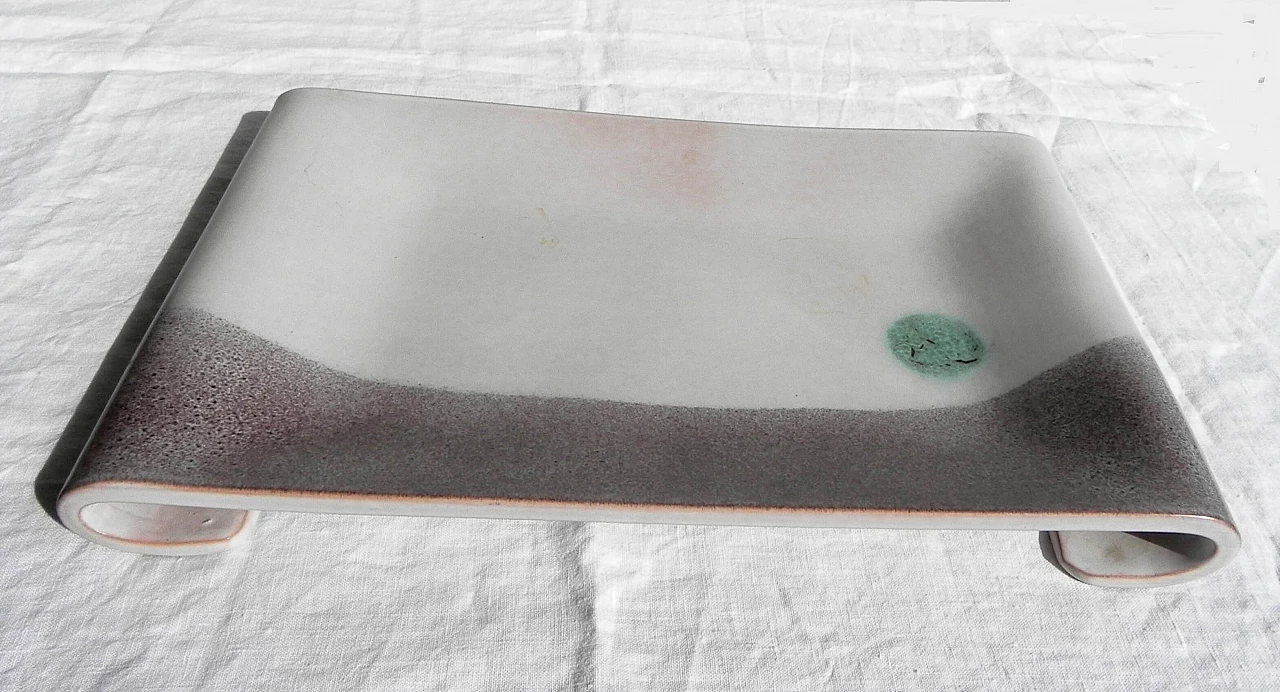 Vassoio in ceramica di La Sfera, anni '70 2