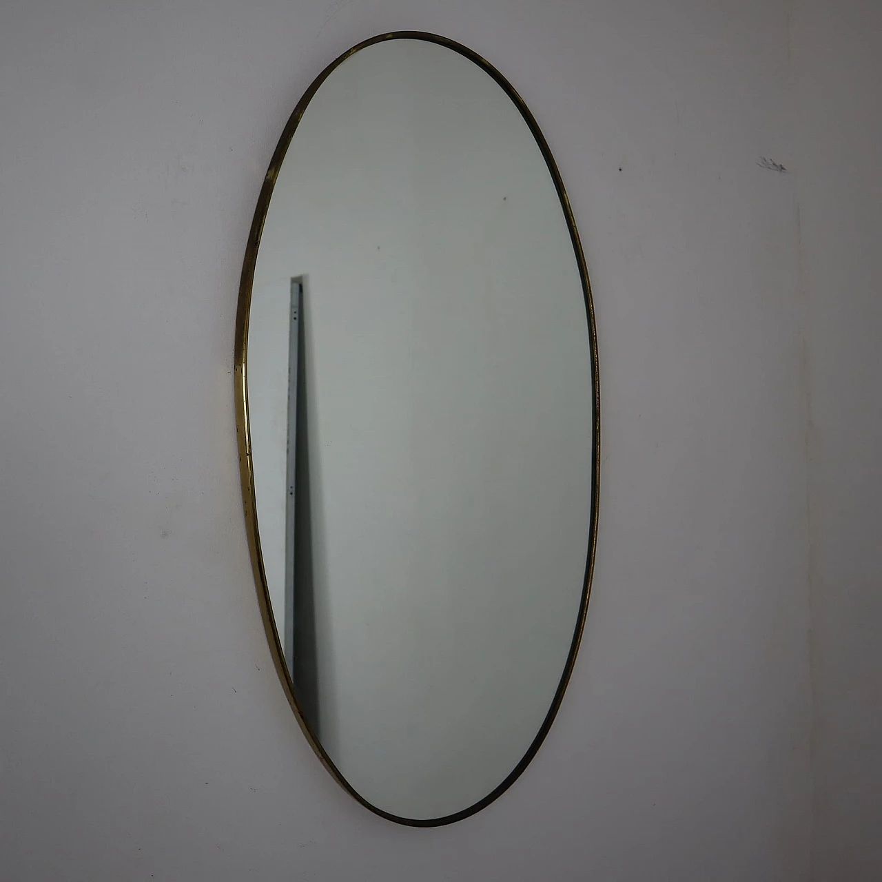 Oval brass mirror, 1960s 1