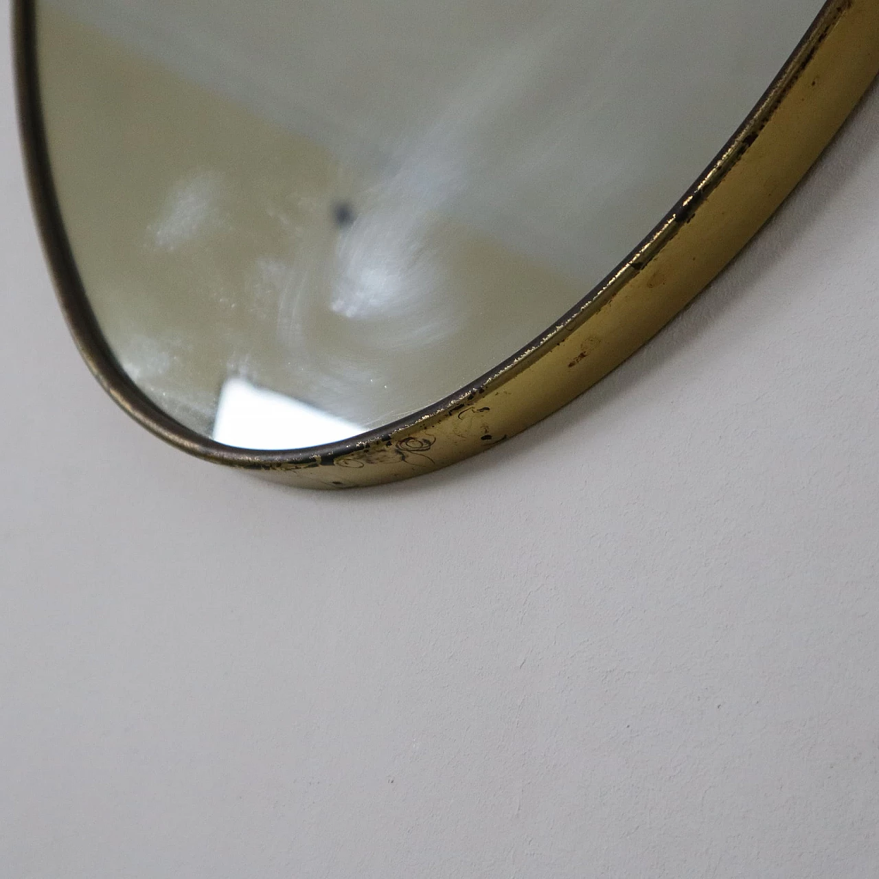 Oval brass mirror, 1960s 3