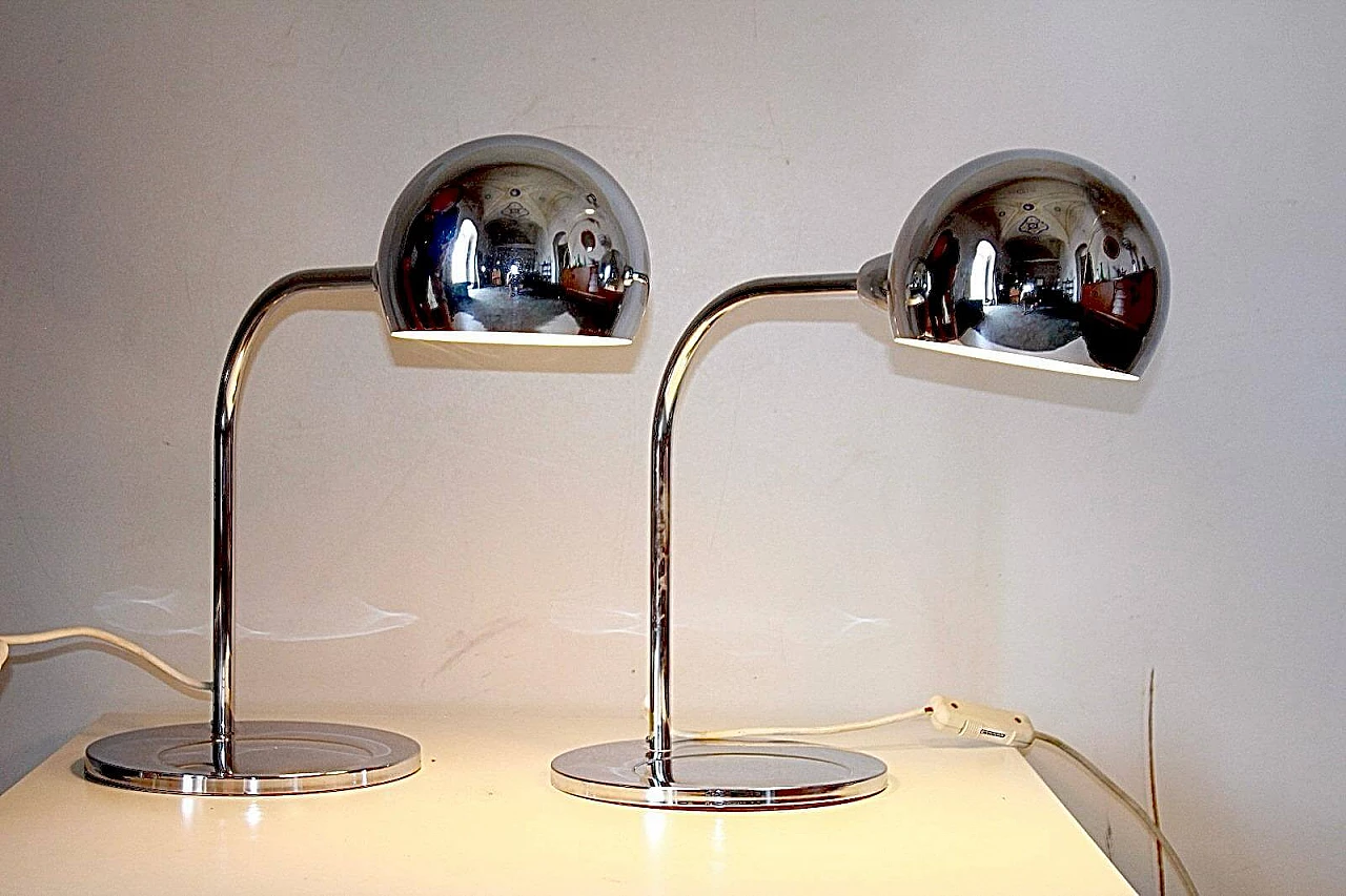 Venticinque table lamps in chrome-plated steel by Sergio Asti for Candle, 1960s 2