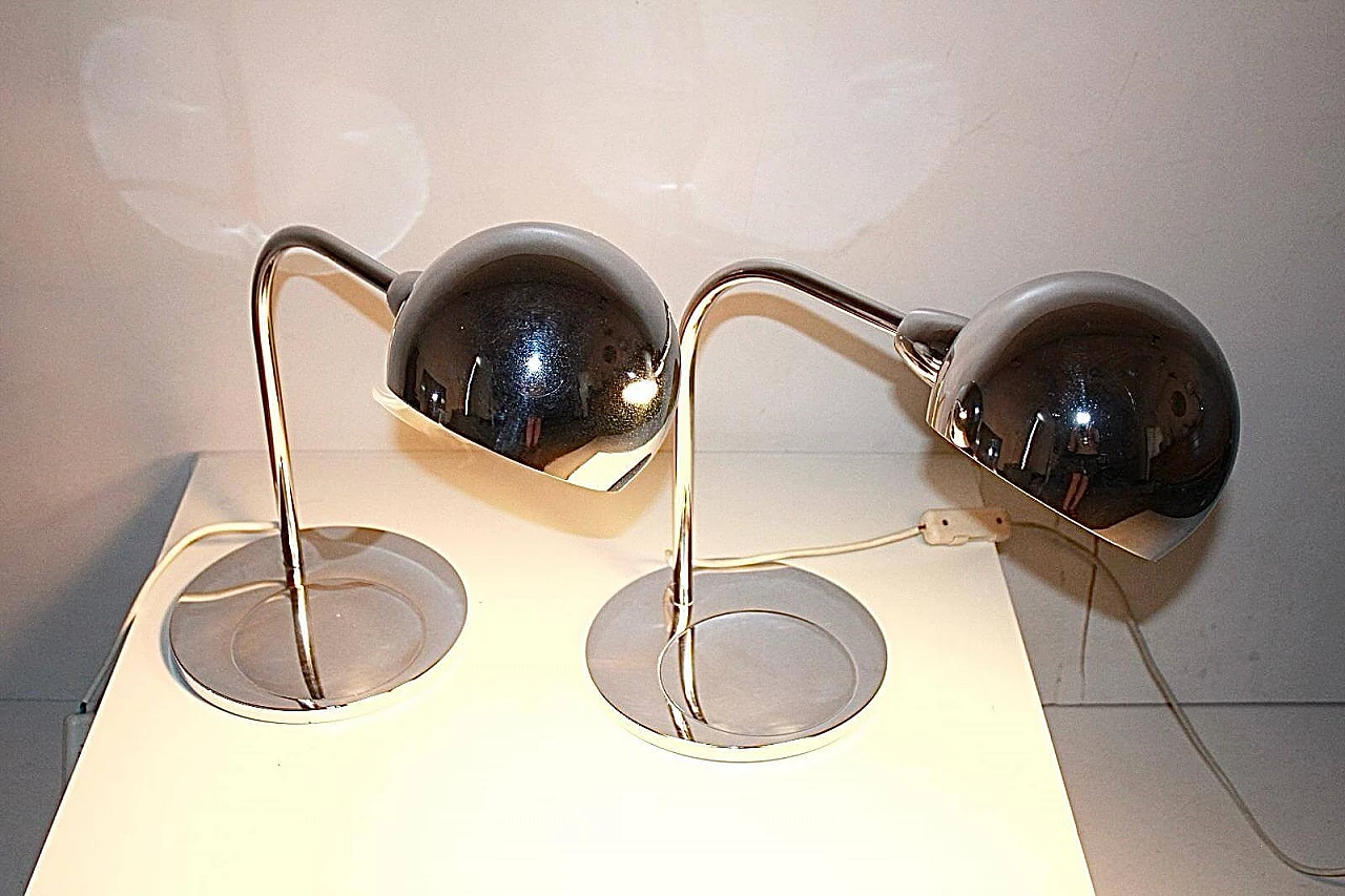 Venticinque table lamps in chrome-plated steel by Sergio Asti for Candle, 1960s 3
