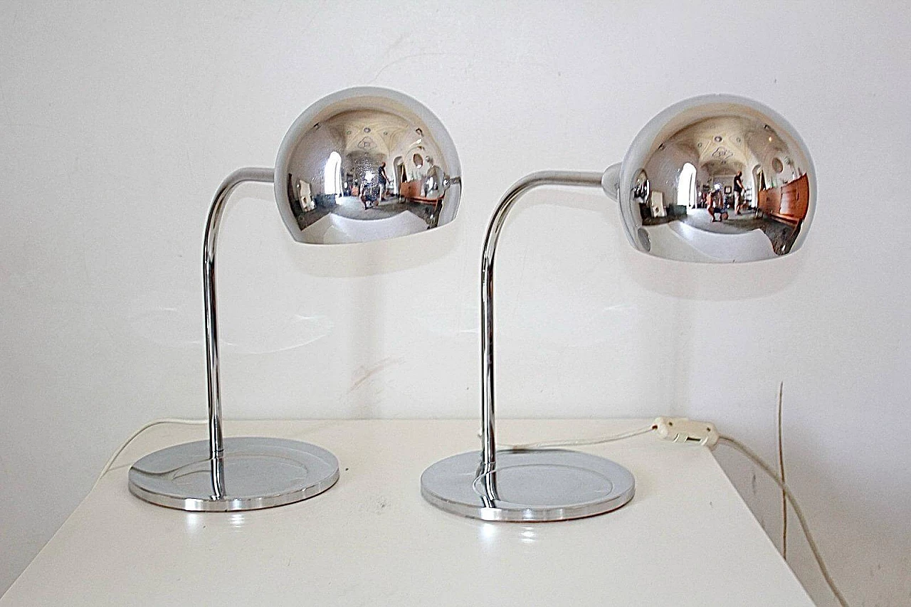 Venticinque table lamps in chrome-plated steel by Sergio Asti for Candle, 1960s 10