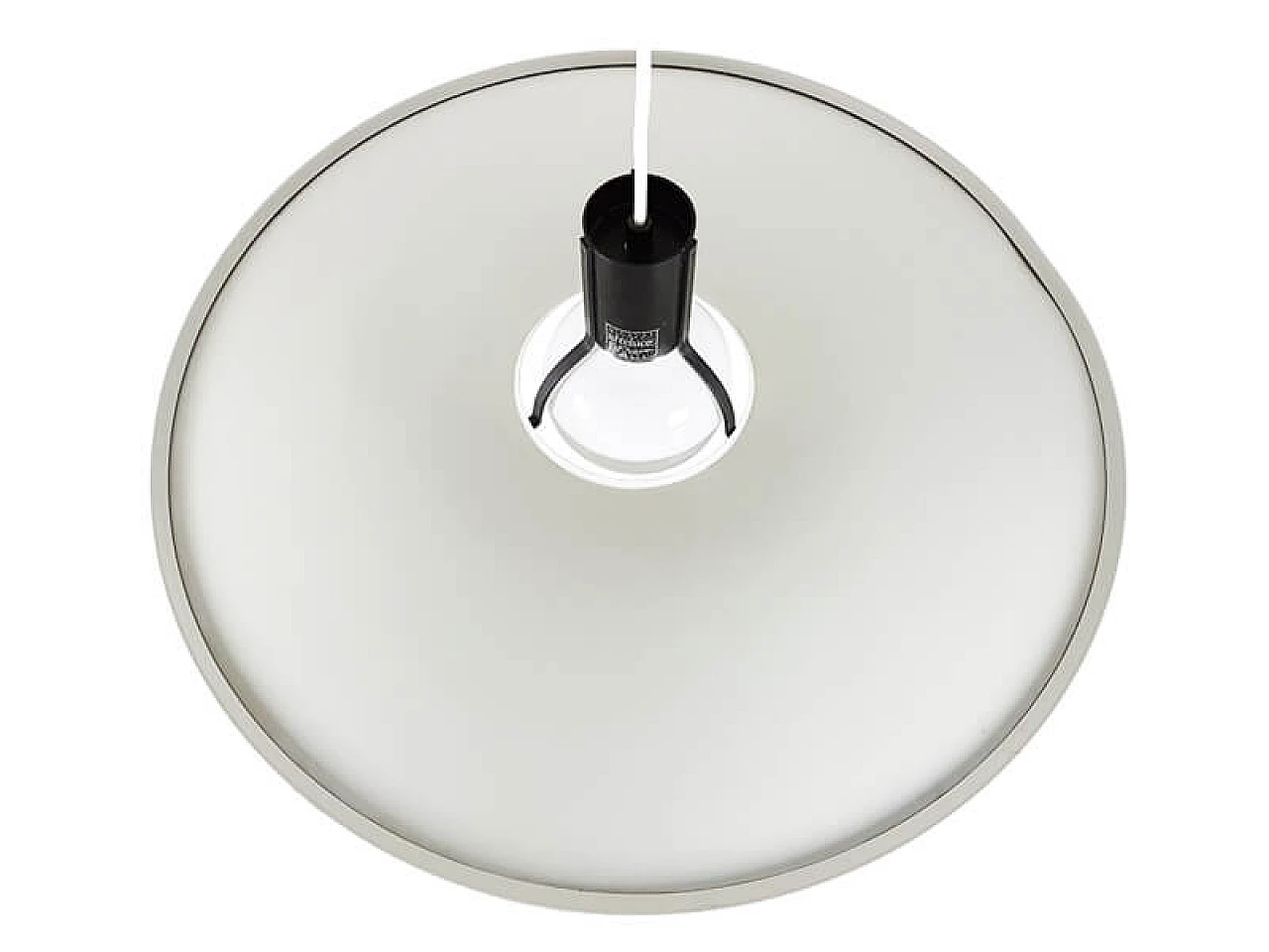 Black and white lacquered metal 2133 pendant lamp by Gino Sarfatti for Arteluce & Flos, 1970s 5