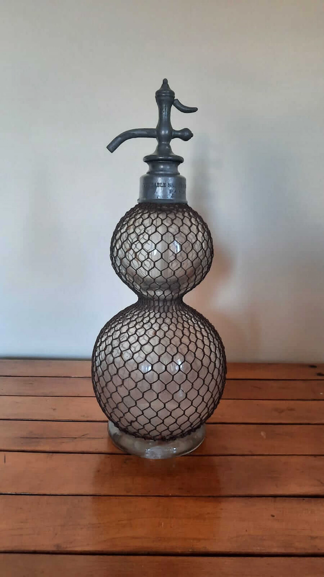 Metal and glass drink siphon, 1970s 1