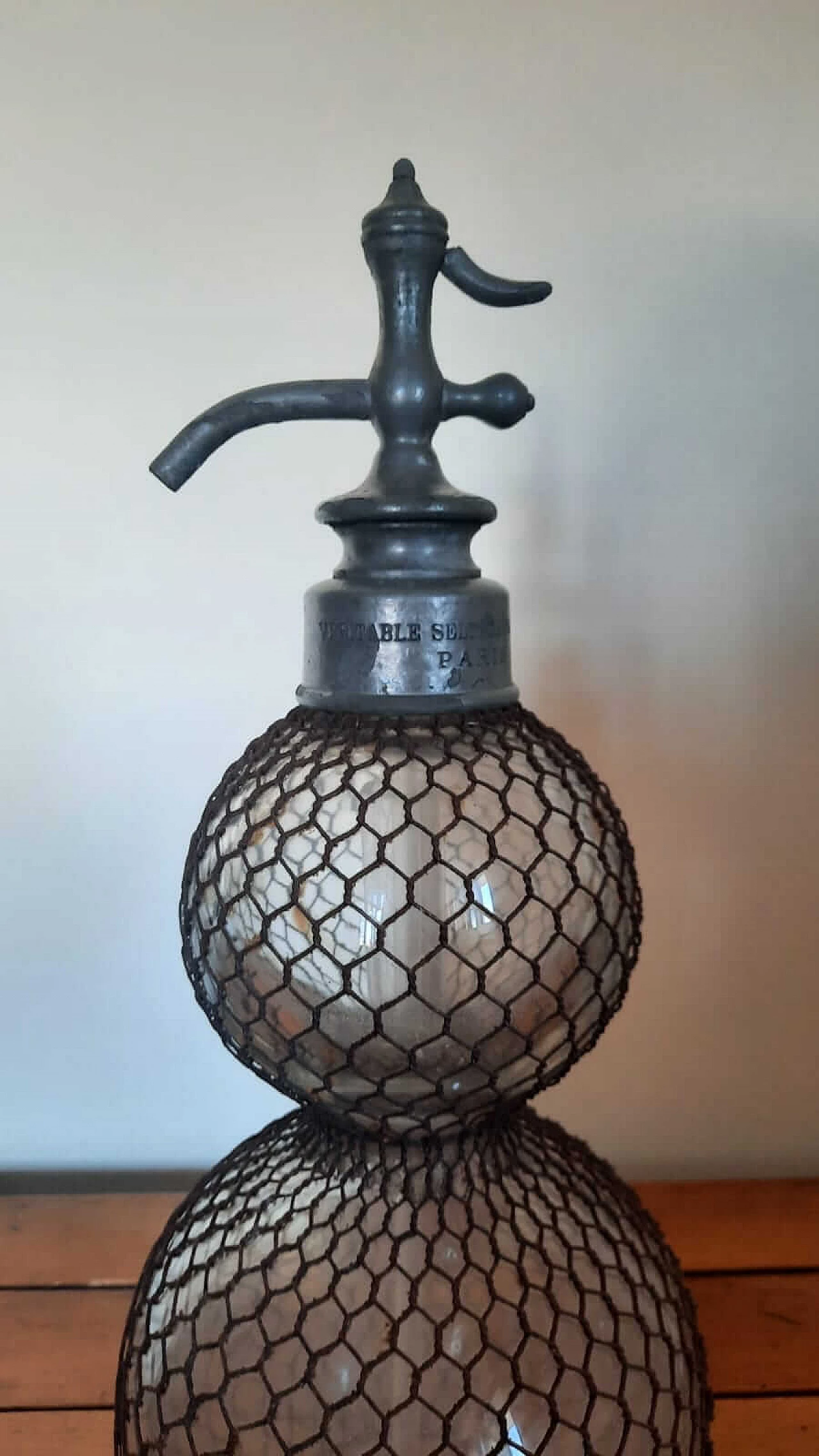 Metal and glass drink siphon, 1970s 2