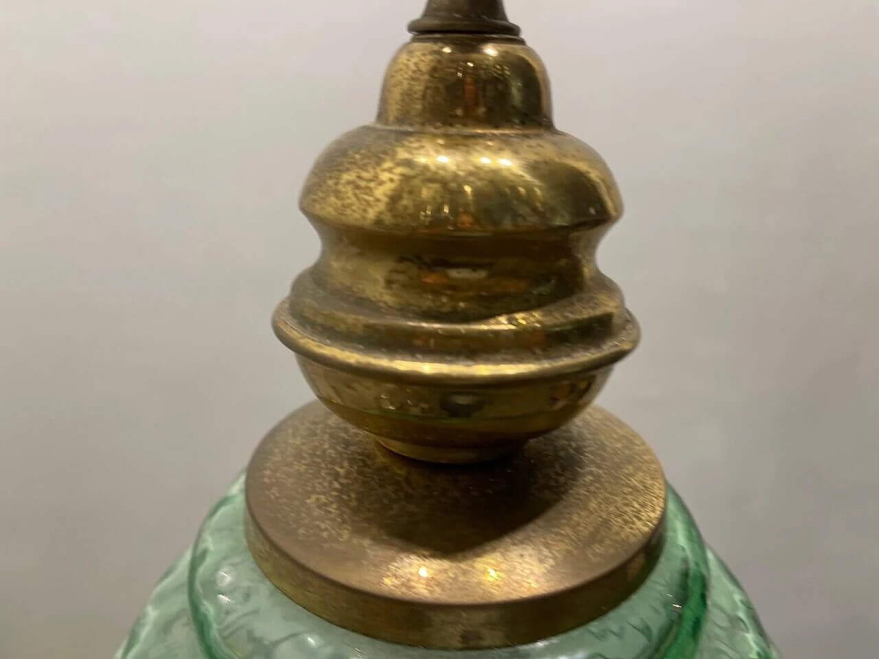 Lampada a sospensione in vetro di Murano verde, anni '50 8