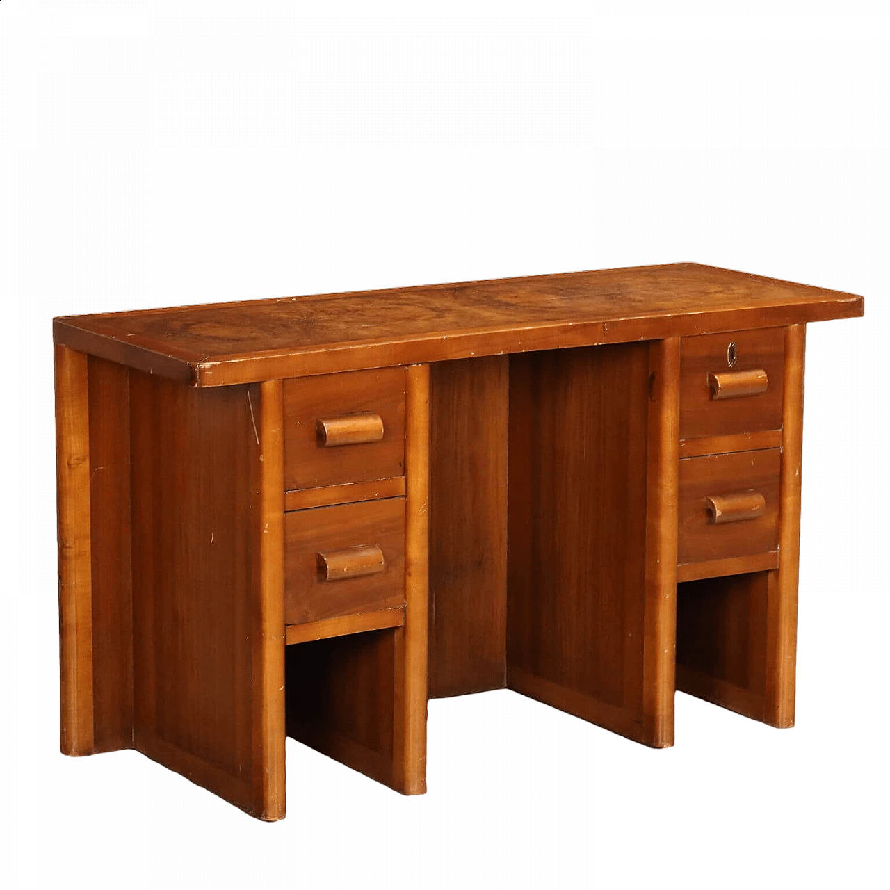Scrittoio in legno impiallacciato noce e radica, anni '40 10