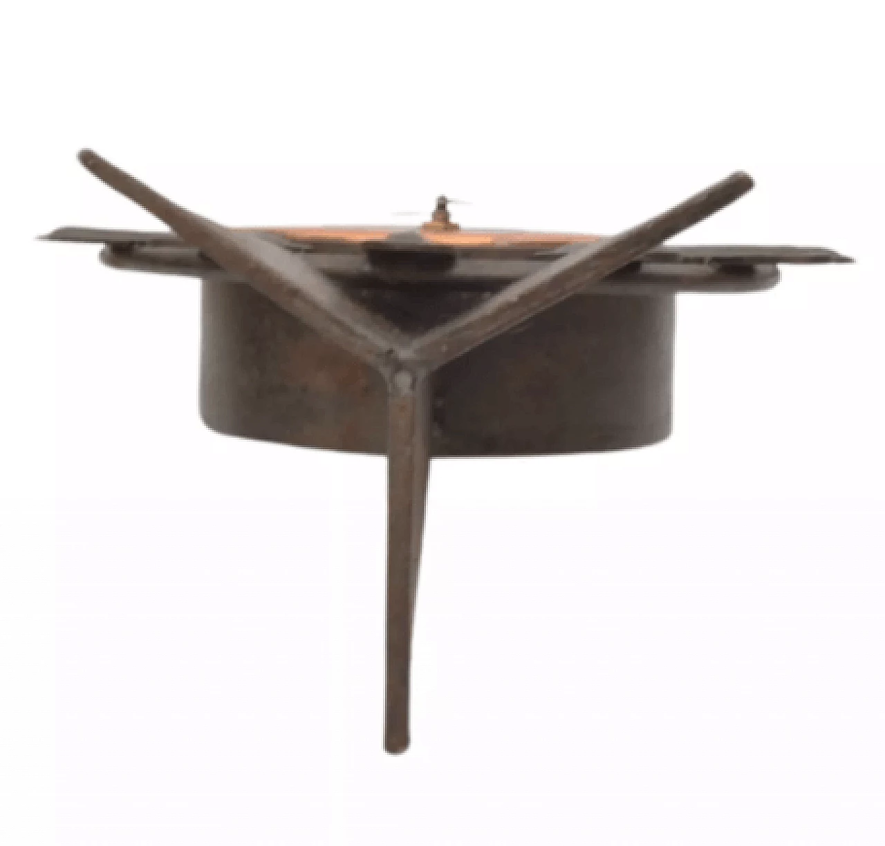 Copper and cast iron Weimar mantel clock, 1970s 2