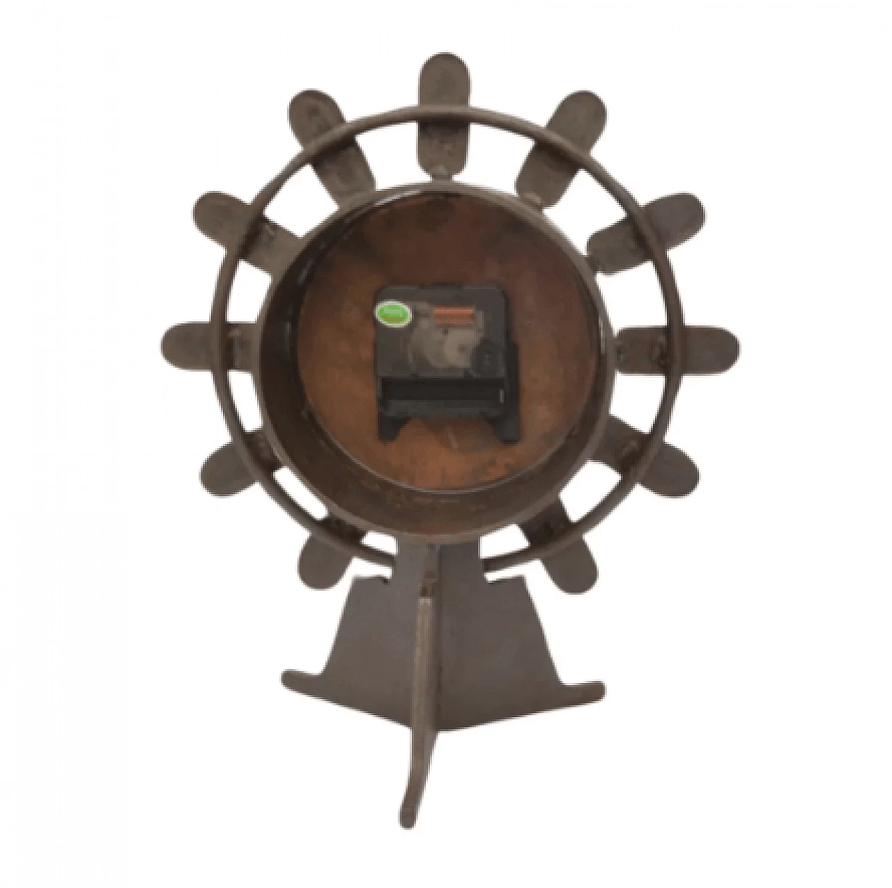 Copper and cast iron Weimar mantel clock, 1970s 6