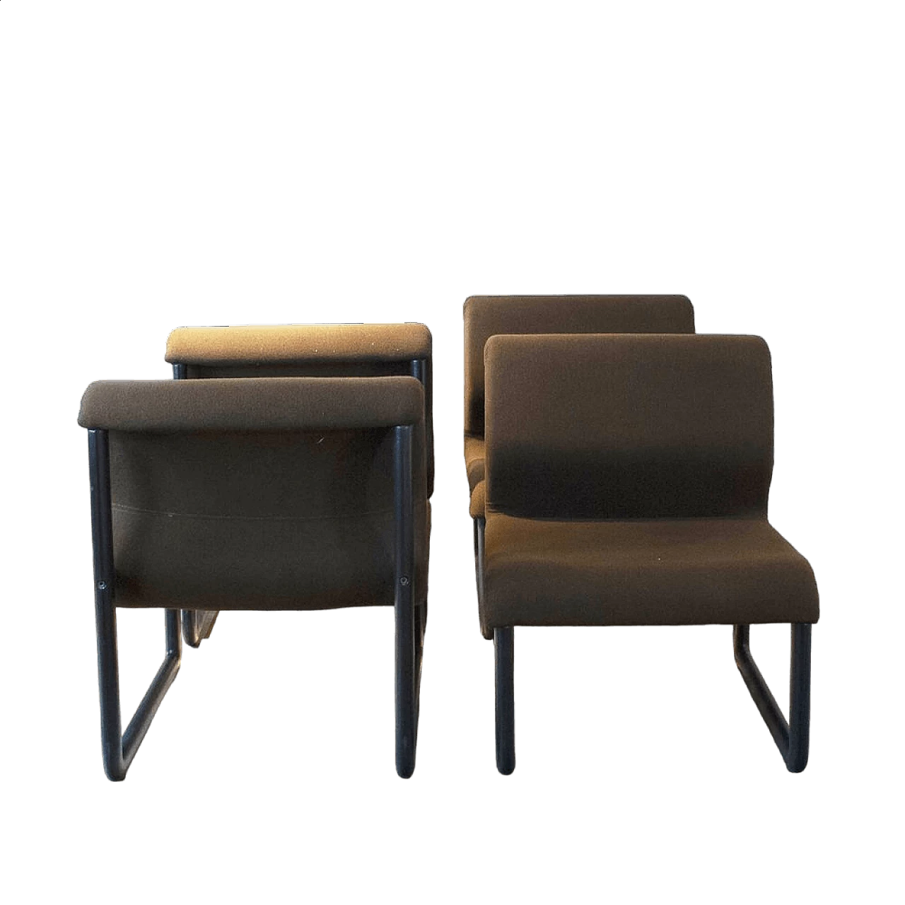 4 Metal and fabric dining armchairs by Tecno, 1980s 13