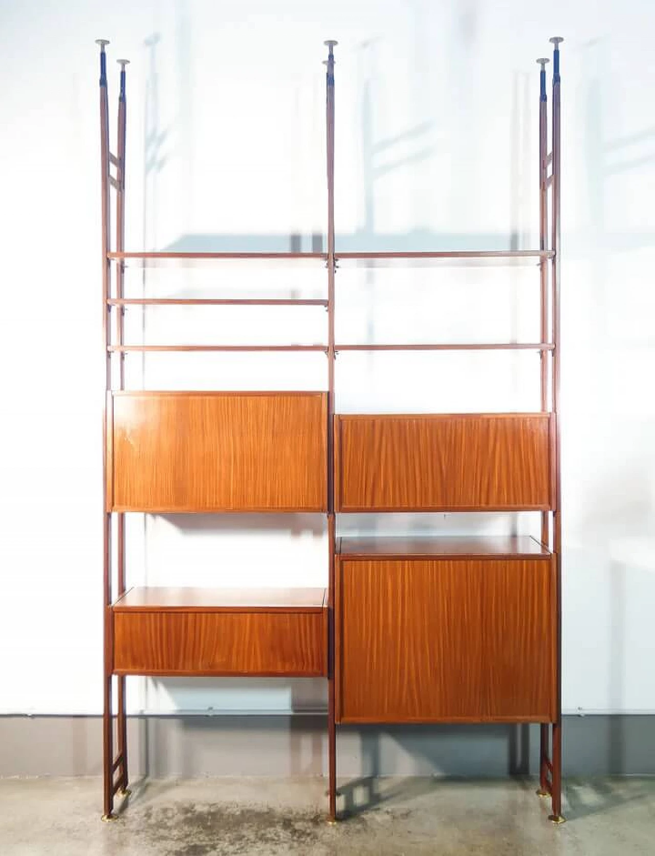 Open modular wooden bookcase, 1970s 12