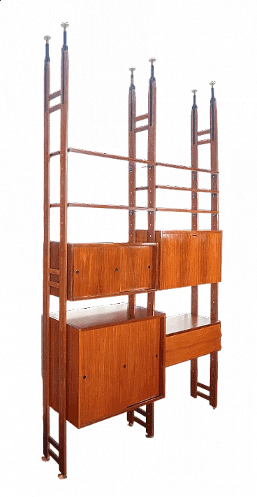 Open modular wooden bookcase, 1970s