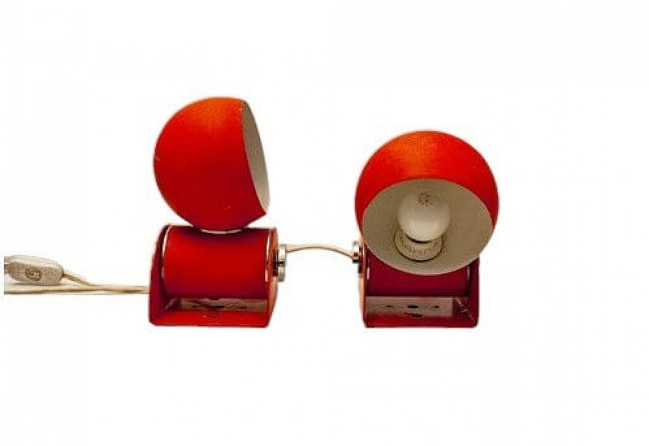 Coppia di Lampade da tavolo arancioni, anni '70 7