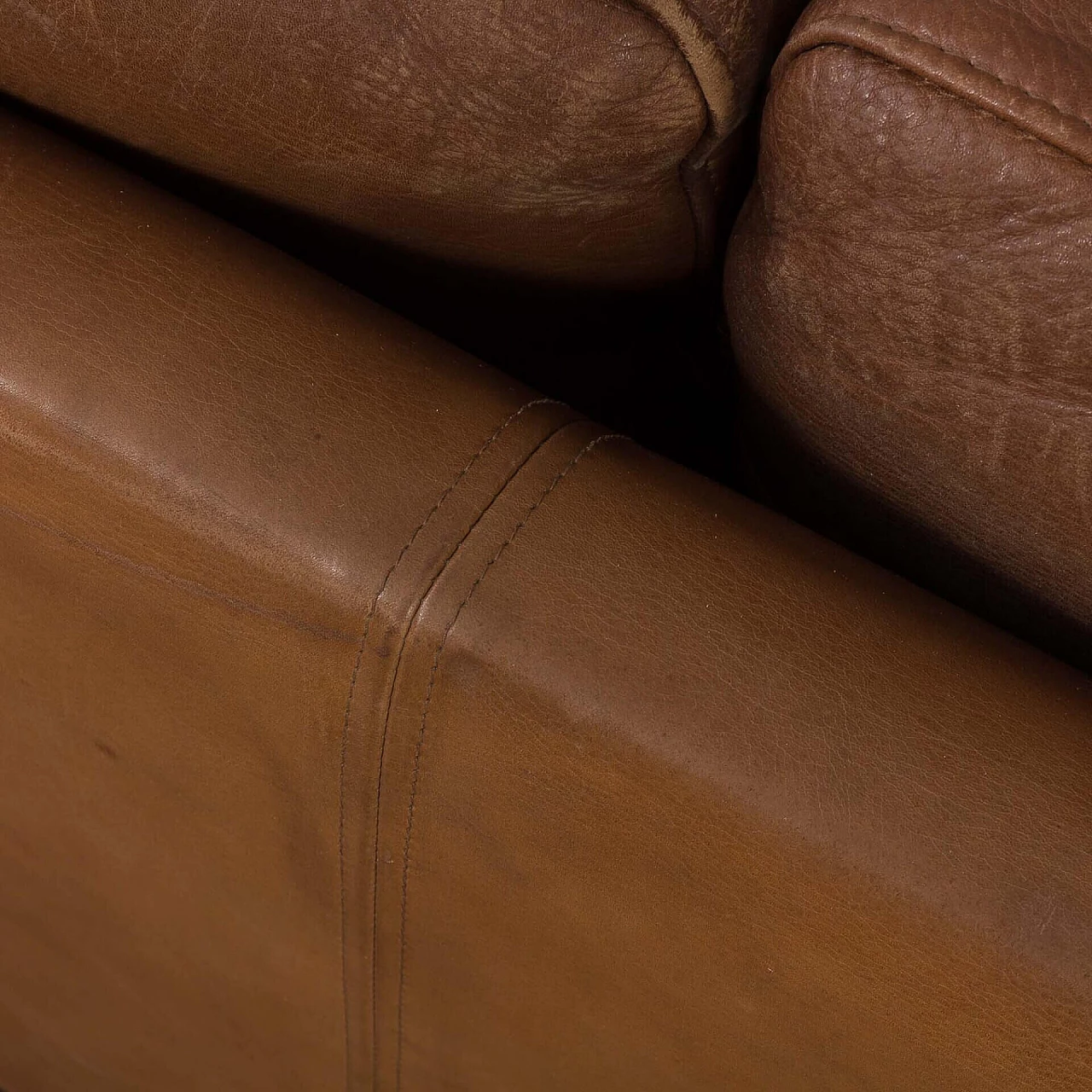Beech and brown aniline leather sofa by Mogens Hansen, 1970s 8