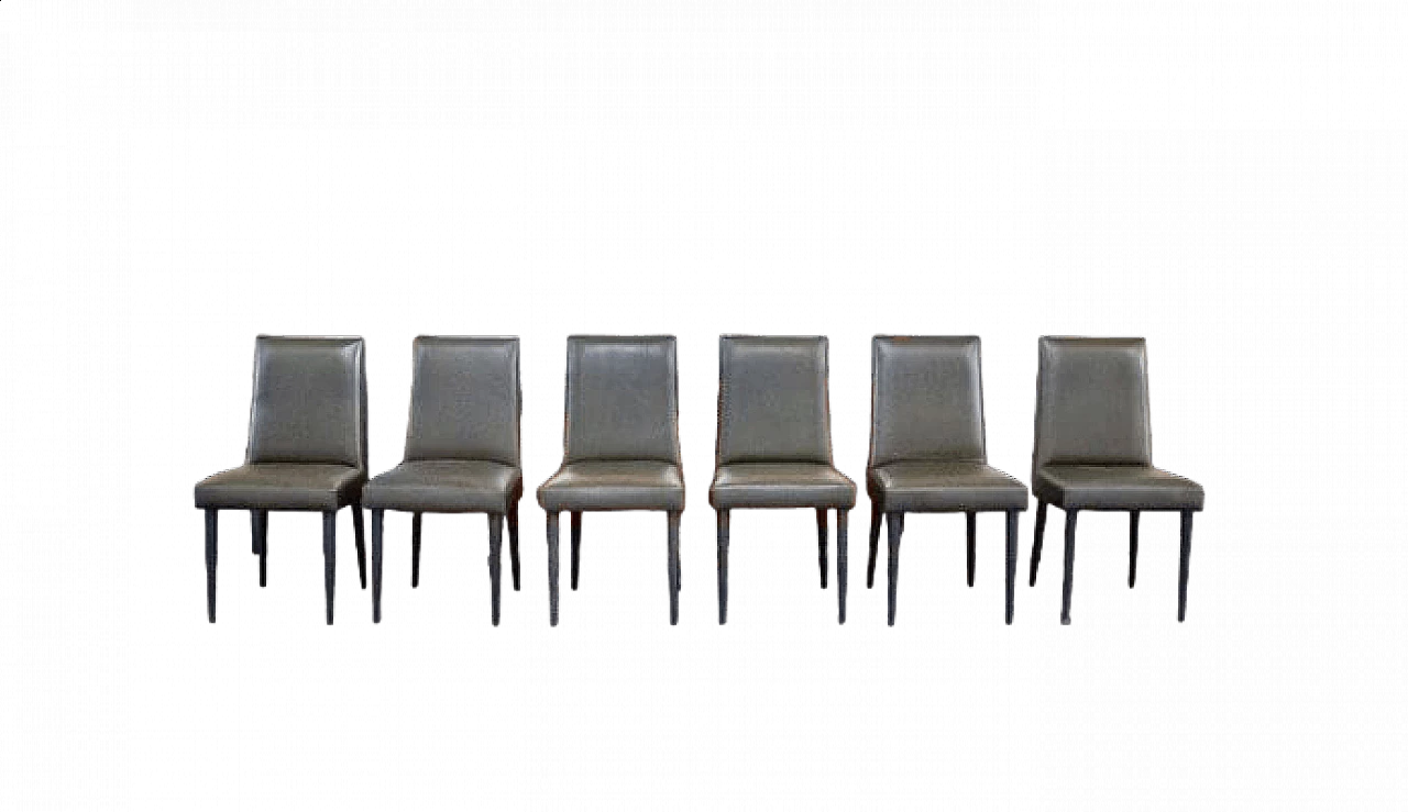 8 vinyl chairs with iron legs from Mobiltecnica, 1950s 13
