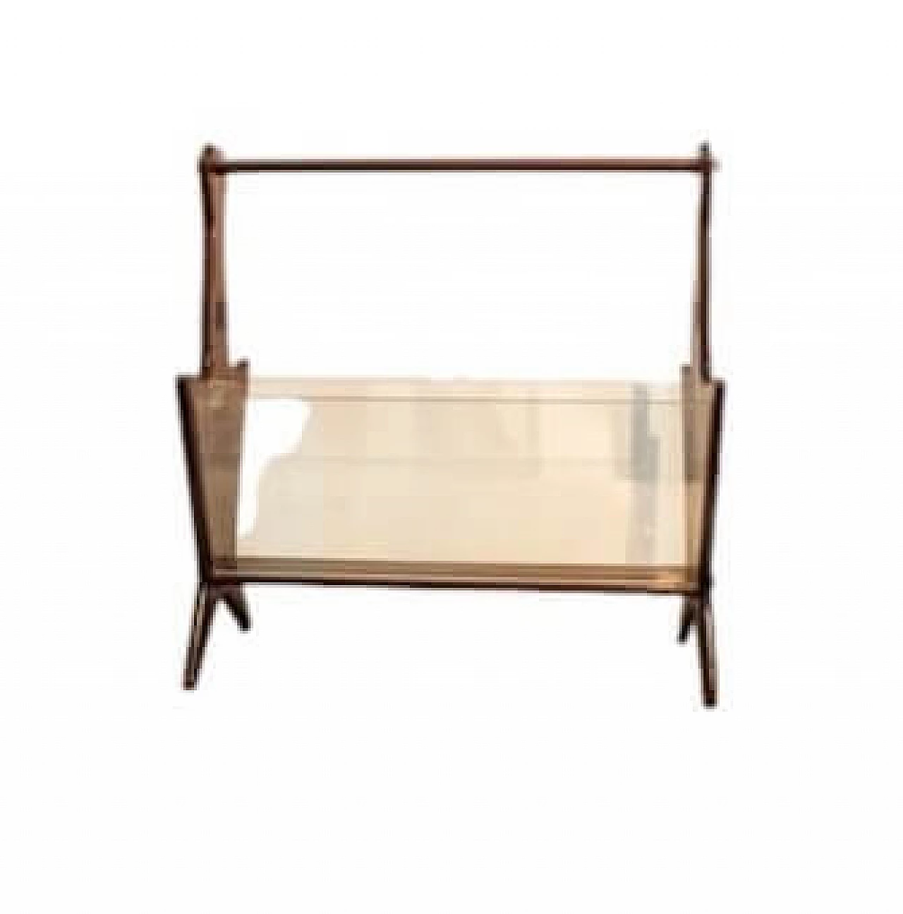 Magazine rack with wooden frame & glass by Ico Parisi, 1960s 7