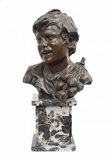 Patinated bronze sculpture depicting a scugnizzo by Vincenzo Cinque, late 19th century
