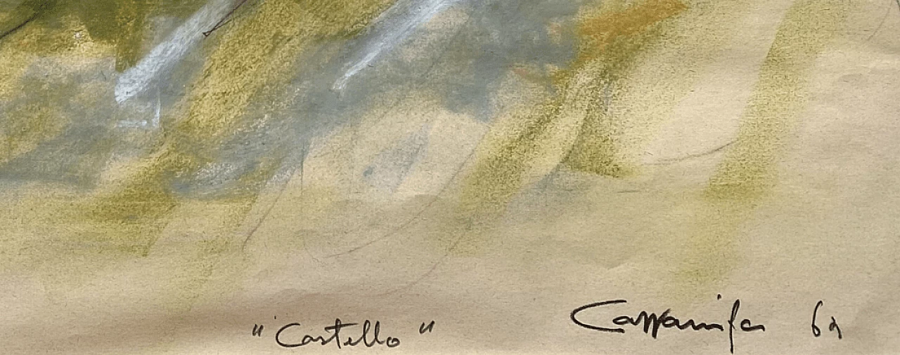 Giancarlo Cazzaniga, Castello, disegno a tecnica mista su carta, 1963 2