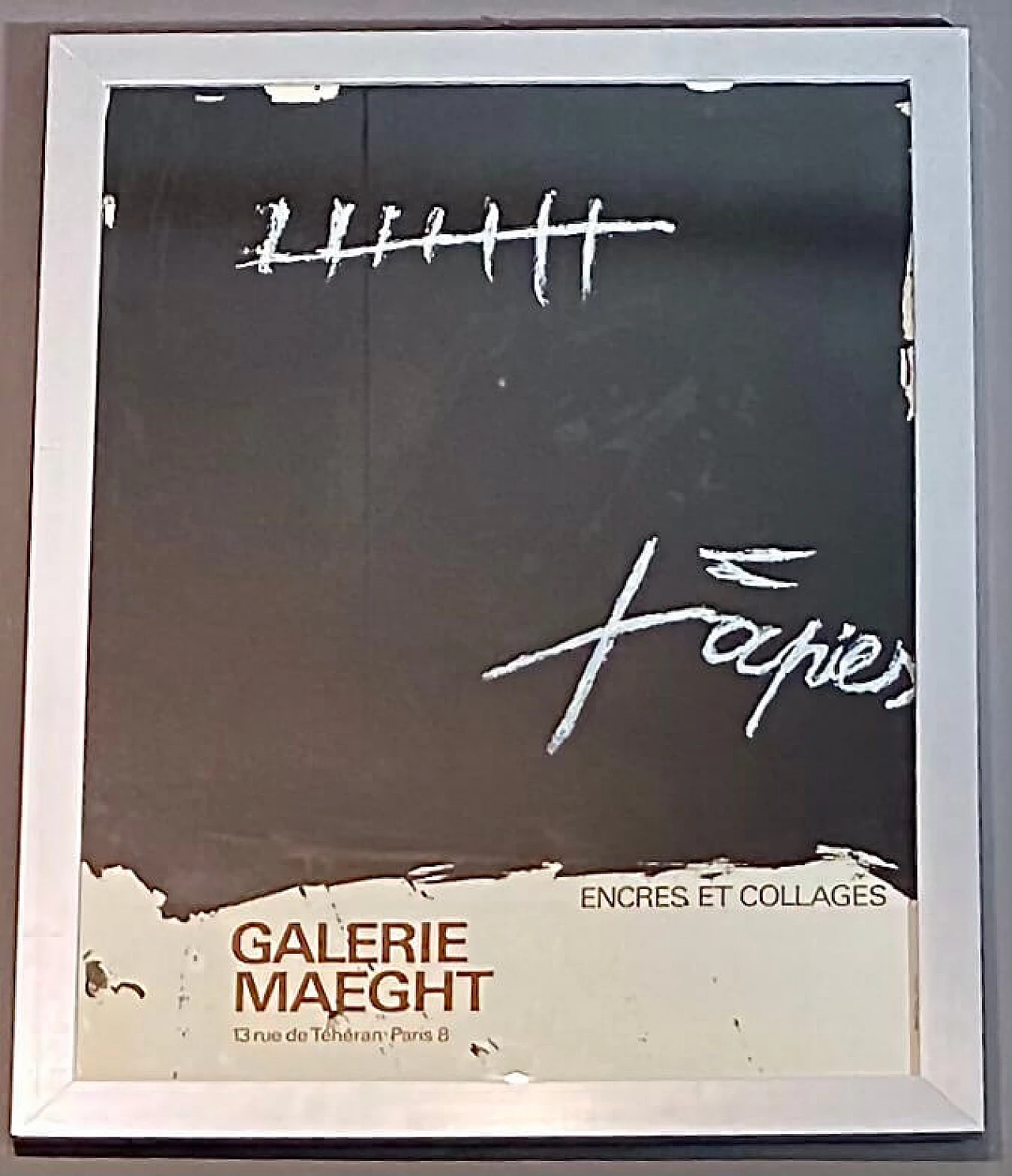 Antoni Tàpies, Encres et collages, litografia manifesto per la mostra alla Galerie Maeght di Parigi, 1968 1