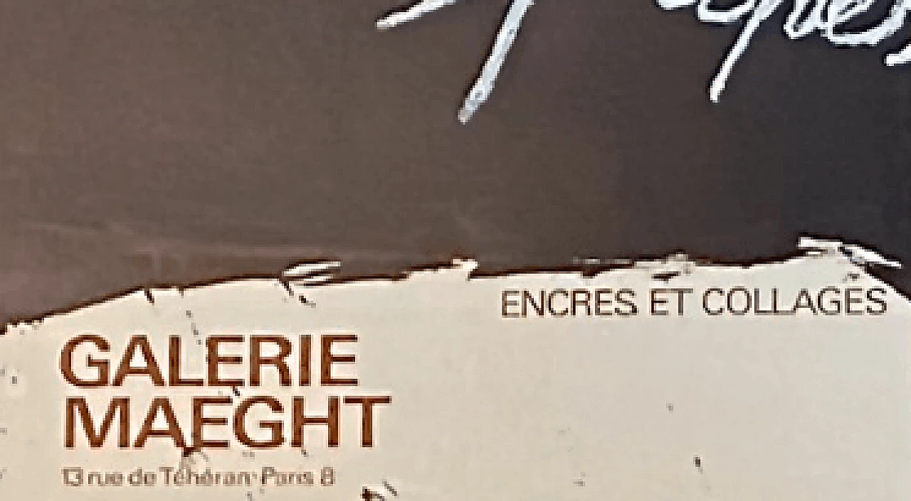 Antoni Tàpies, Encres et collages, lithography poster for exhibition at Galerie Maeght in Paris, 1968 2