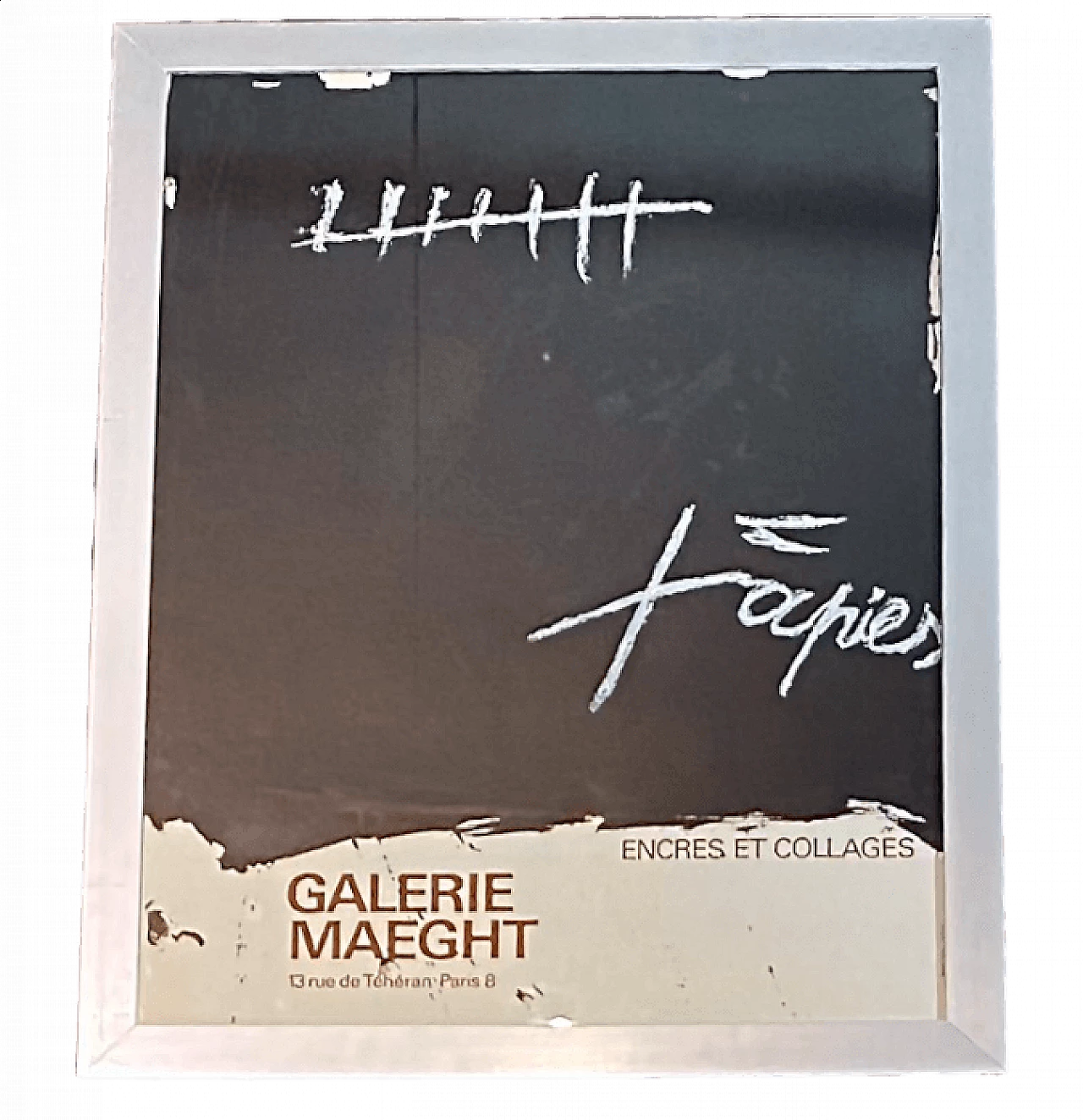 Antoni Tàpies, Encres et collages, litografia manifesto per la mostra alla Galerie Maeght di Parigi, 1968 4