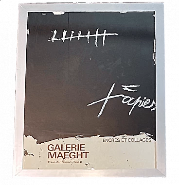 Antoni Tàpies, Encres et collages, litografia manifesto per la mostra alla Galerie Maeght di Parigi, 1968