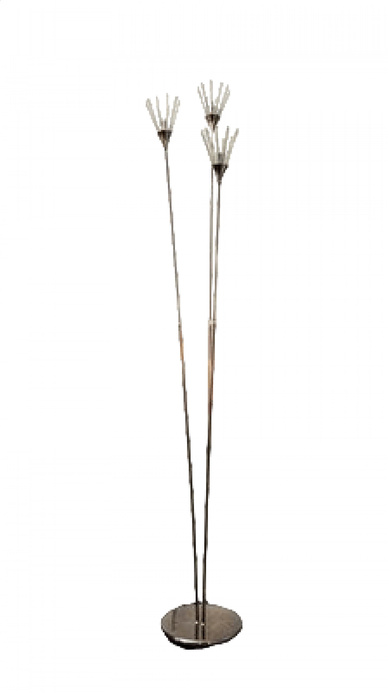 Lampada da terra a tre luci in metallo finitura canna di fucile, anni '80 7