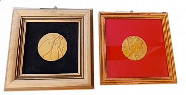 Pair of medals by Salvador Dalí for Istituto Grafico Italiano, 1970s
