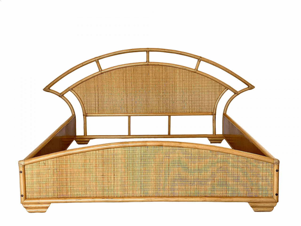 Wicker and bamboo double bed, 1980s 12