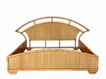 Wicker and bamboo double bed, 1980s