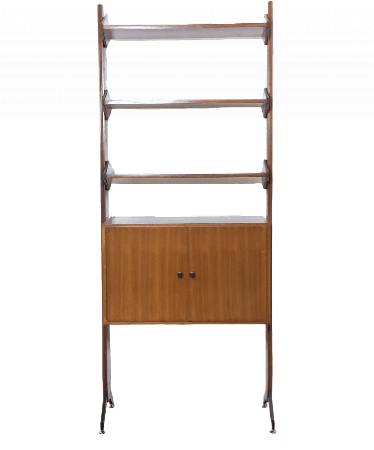 One-bay teak and brass bookcase, 1960s 16