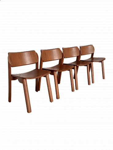 4 Wooden chairs, 1970s