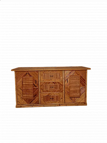 Bamboo sideboard in the style of Vivai del Sud, 1960s