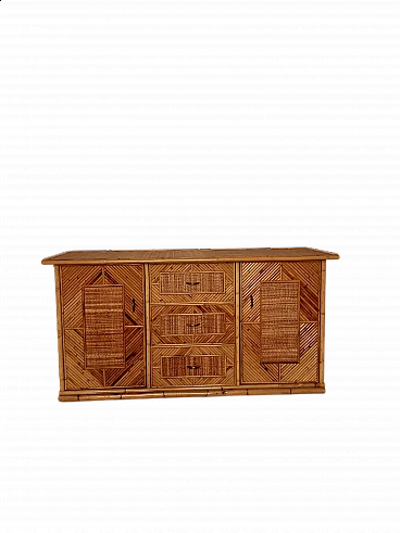 Credenza in bambù attribuibile a Vivai del Sud, anni '60