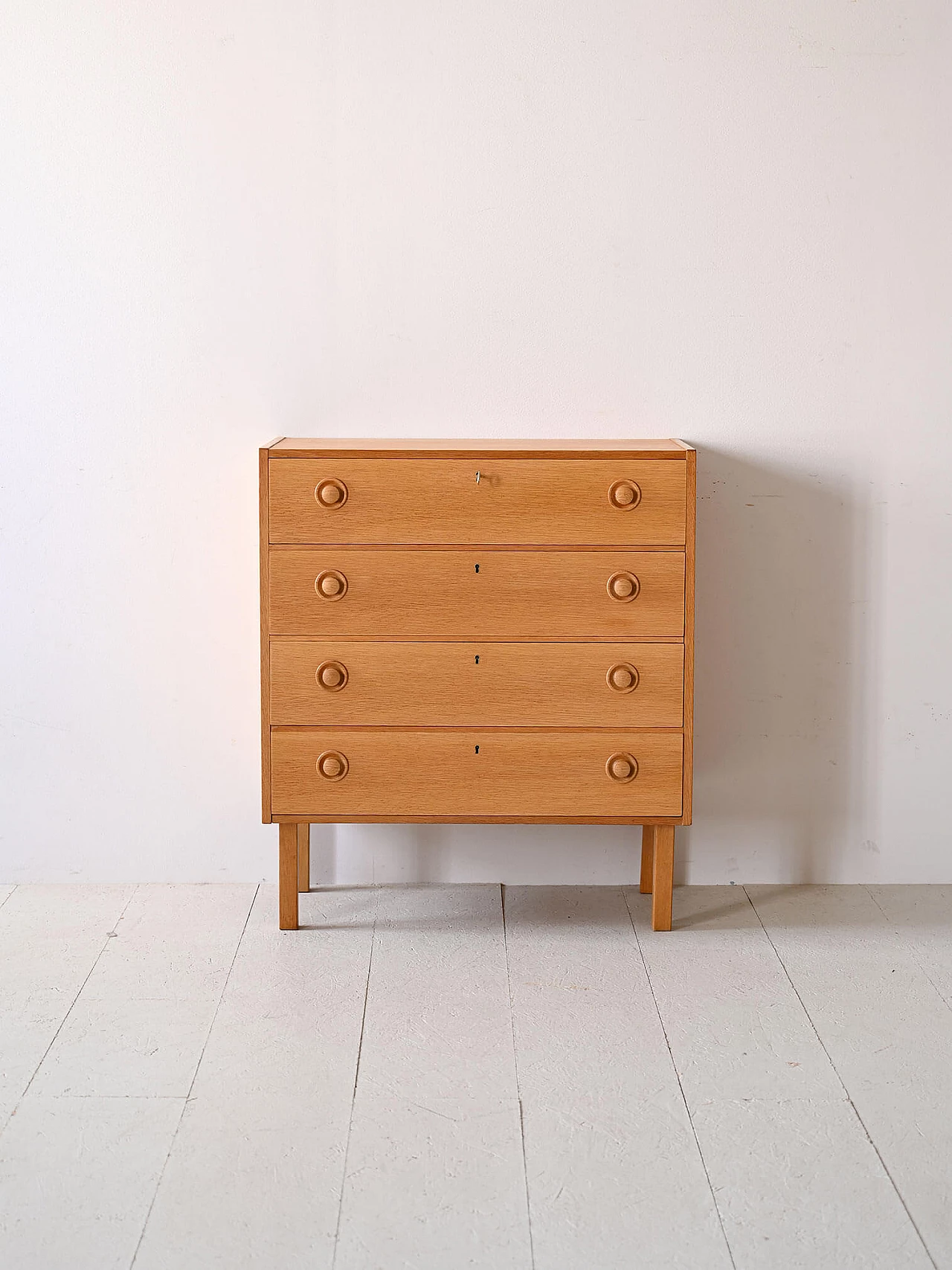 Oak chest of drawers with square legs, 1960s 2