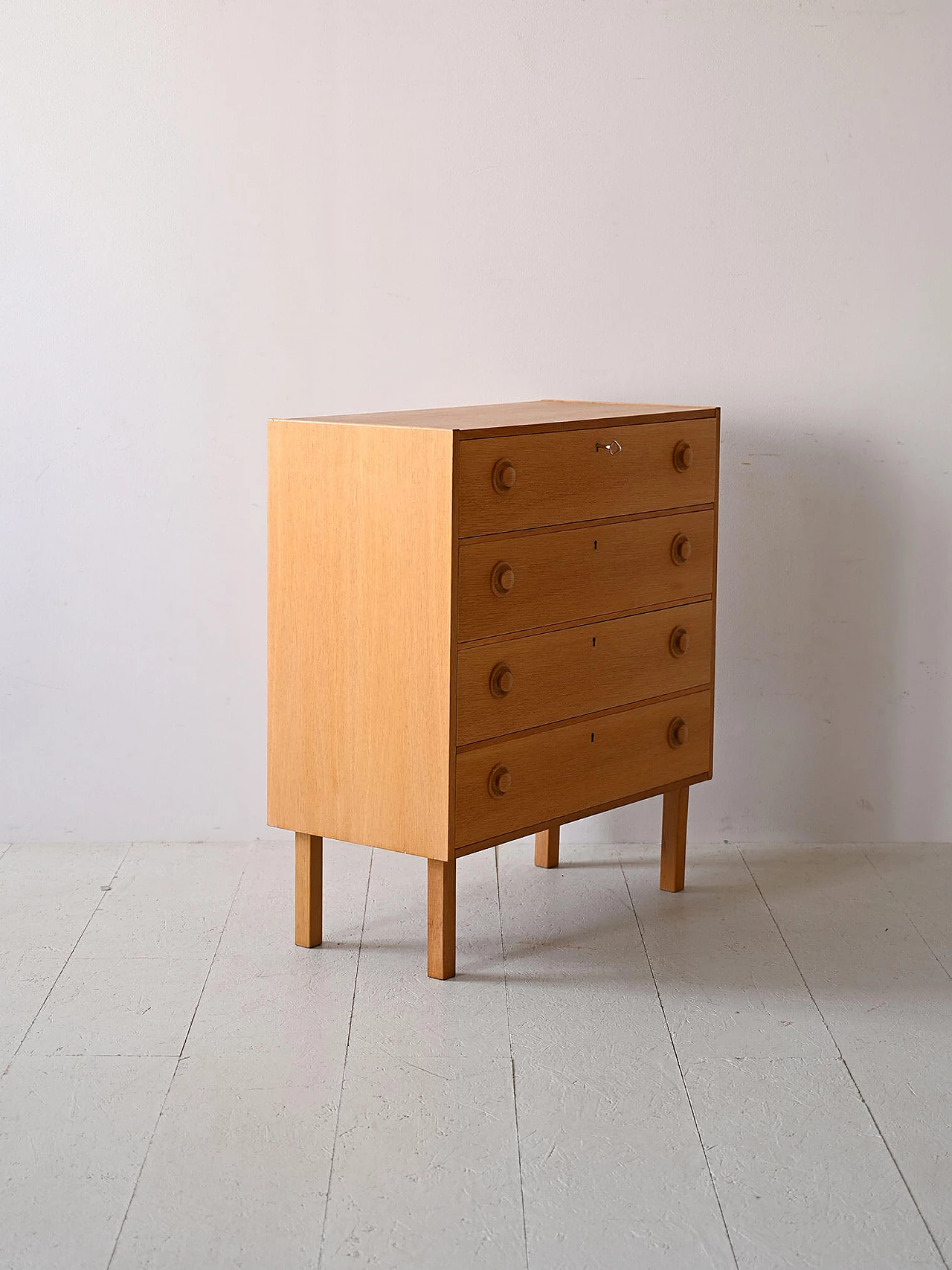 Oak chest of drawers with square legs, 1960s 3
