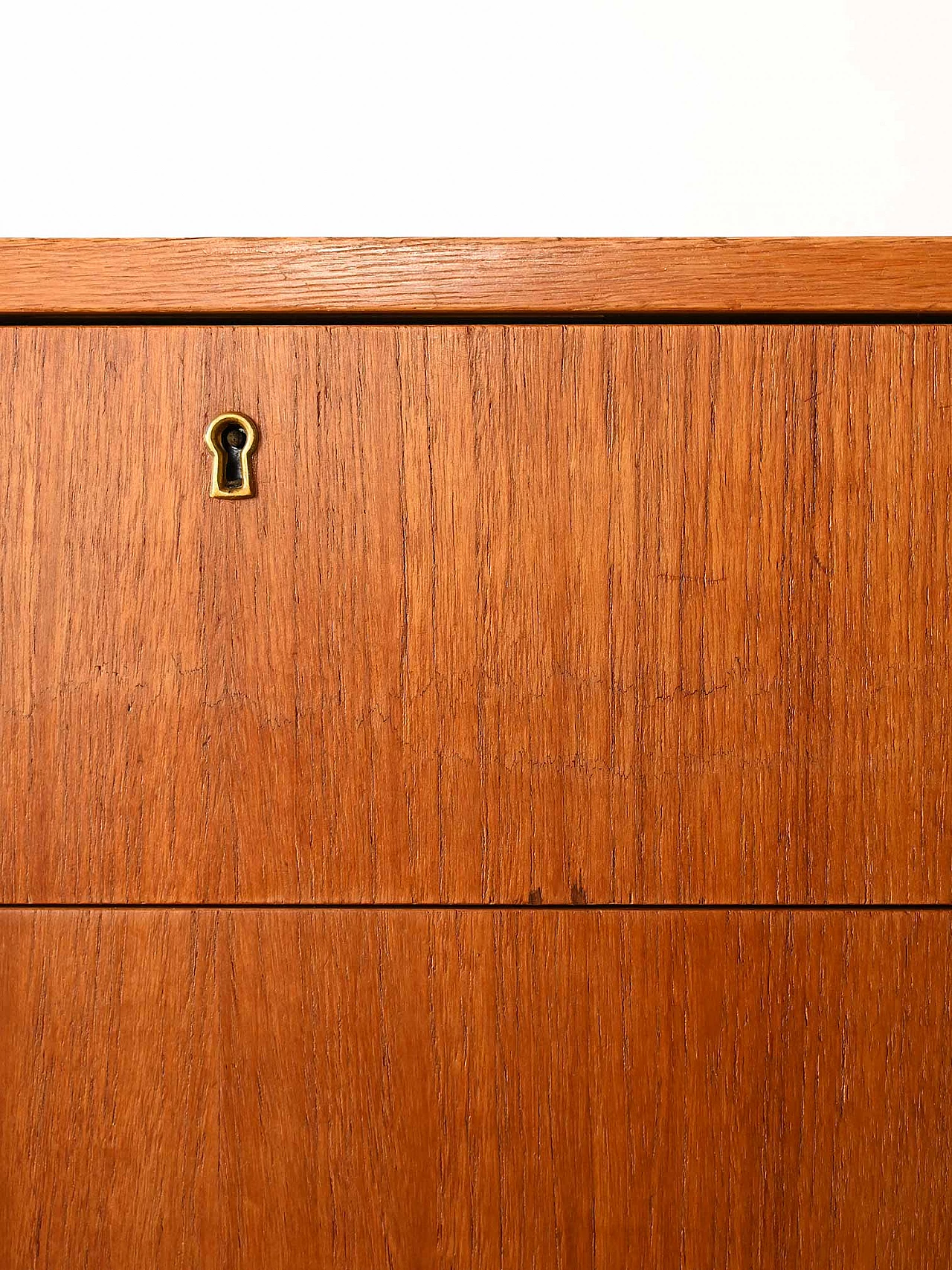 Scandinavian teak chest of drawers with round handles, 1960s 9