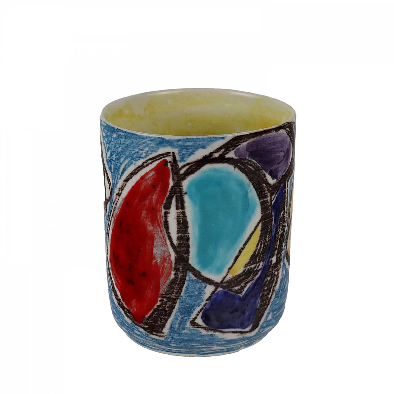 Vaso in ceramica smaltata a policromia di Marcello Fantoni, anni '60 1