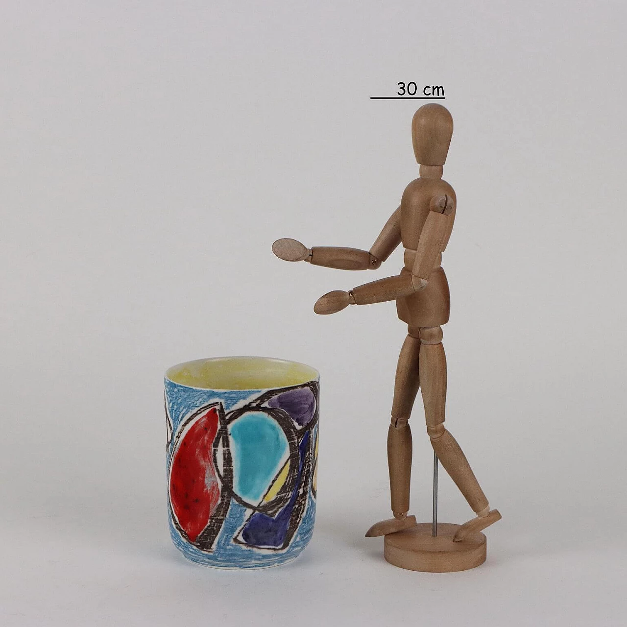 Vaso in ceramica smaltata a policromia di Marcello Fantoni, anni '60 2