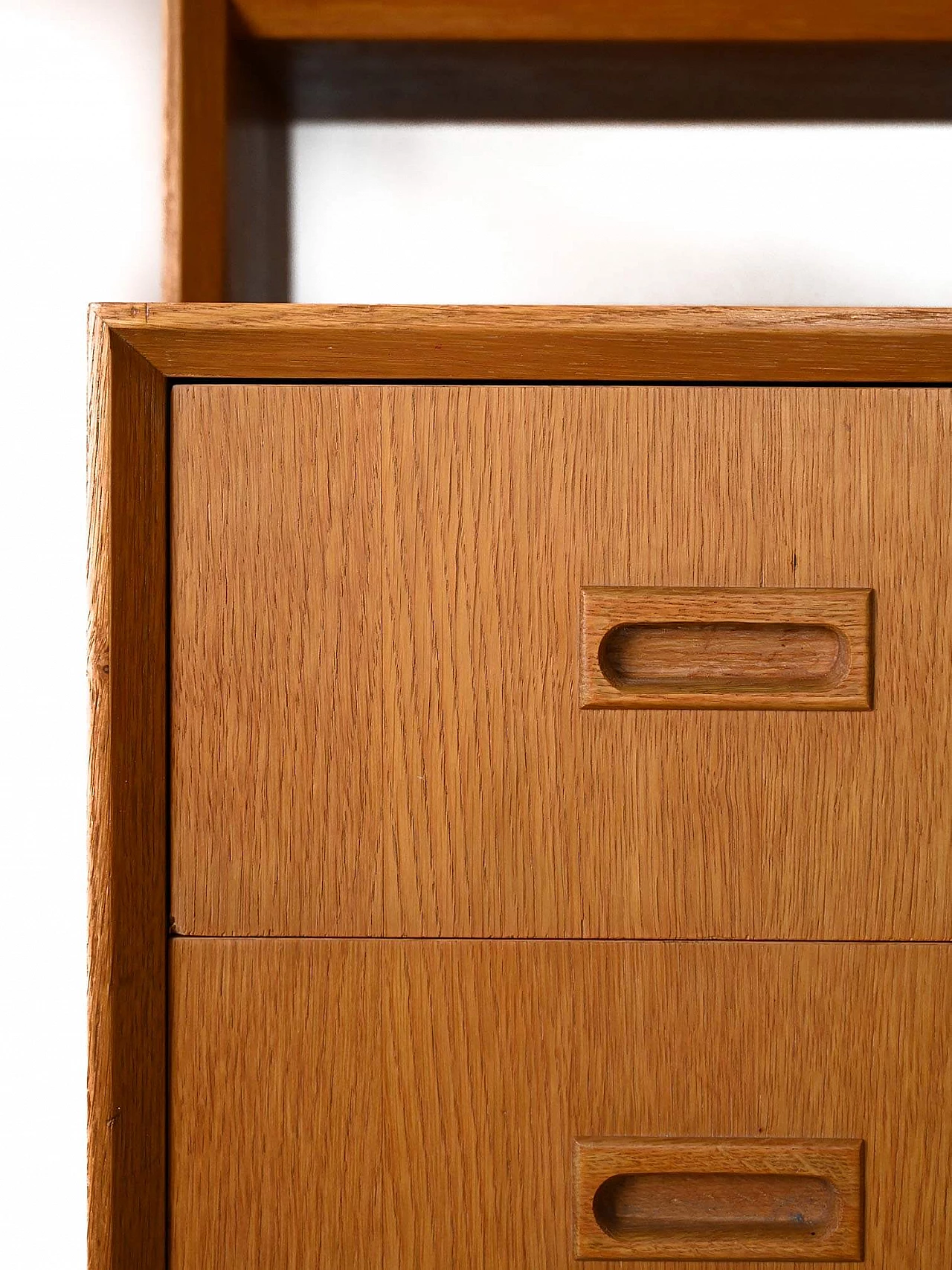 Scandinavian oak bookcase with three drawers, 1960s 7