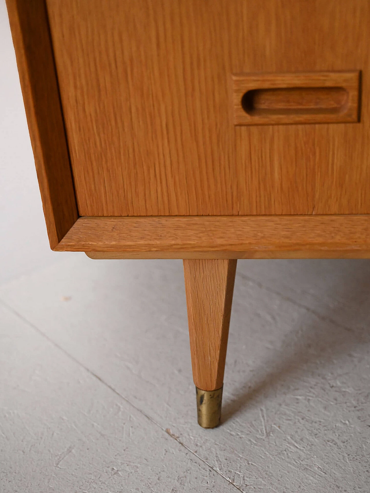 Scandinavian oak bookcase with three drawers, 1960s 8