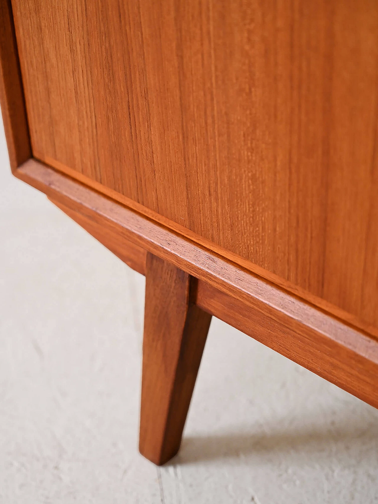 Scandinavian teak bookcase with light, drawers and doors, 1960s 11