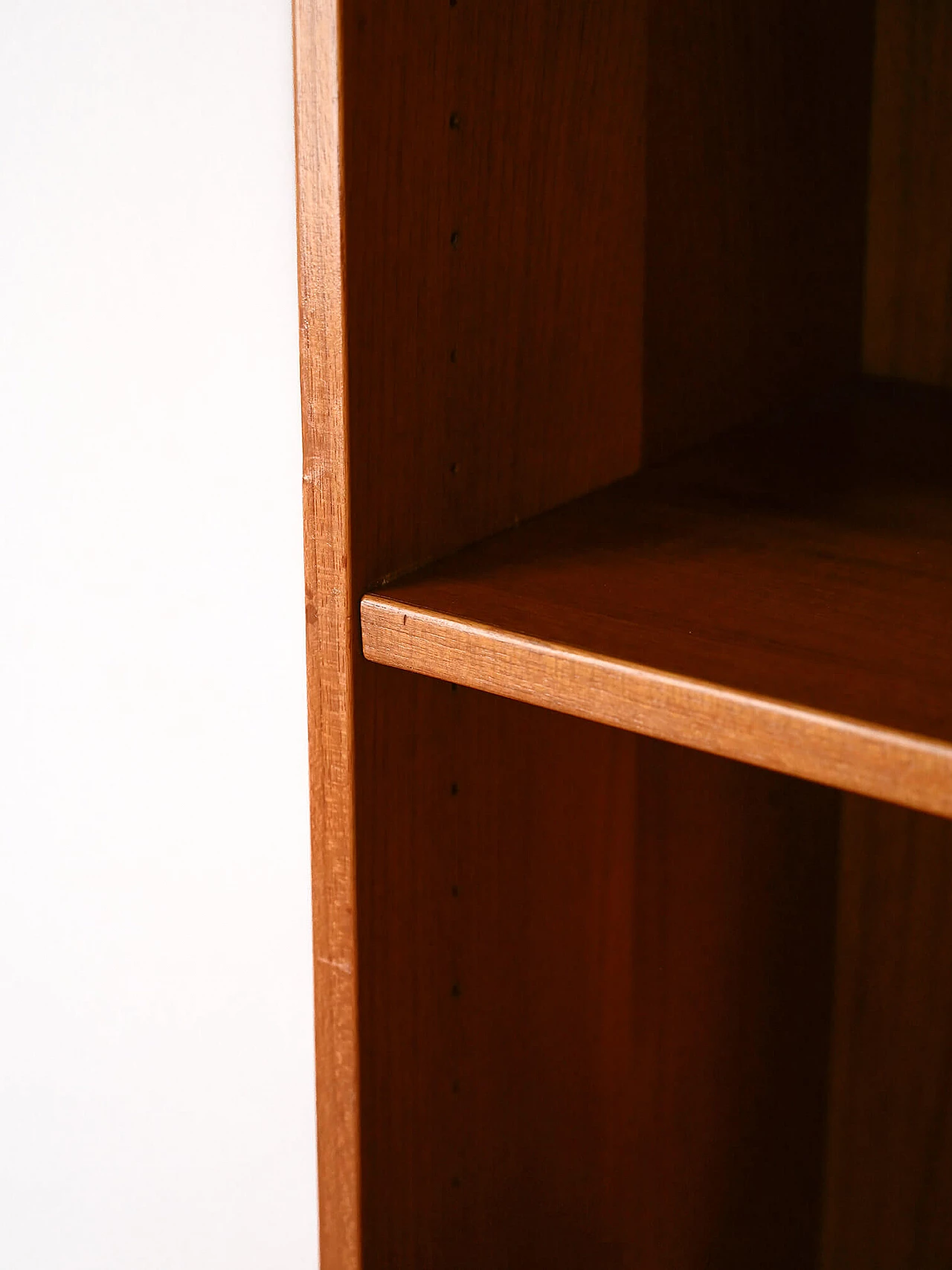 Scandinavian teak bookcase with light, drawers and doors, 1960s 12