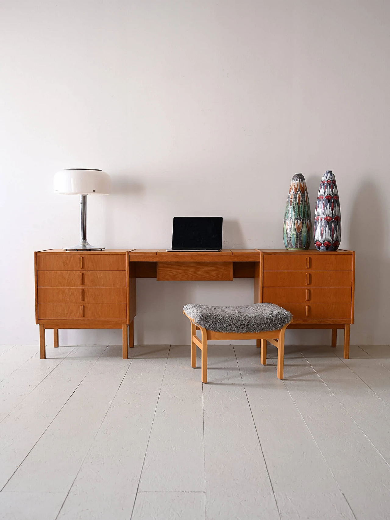 Oak desk with mirror by Bertil Fridhagen for Bodafors, 1960s 2