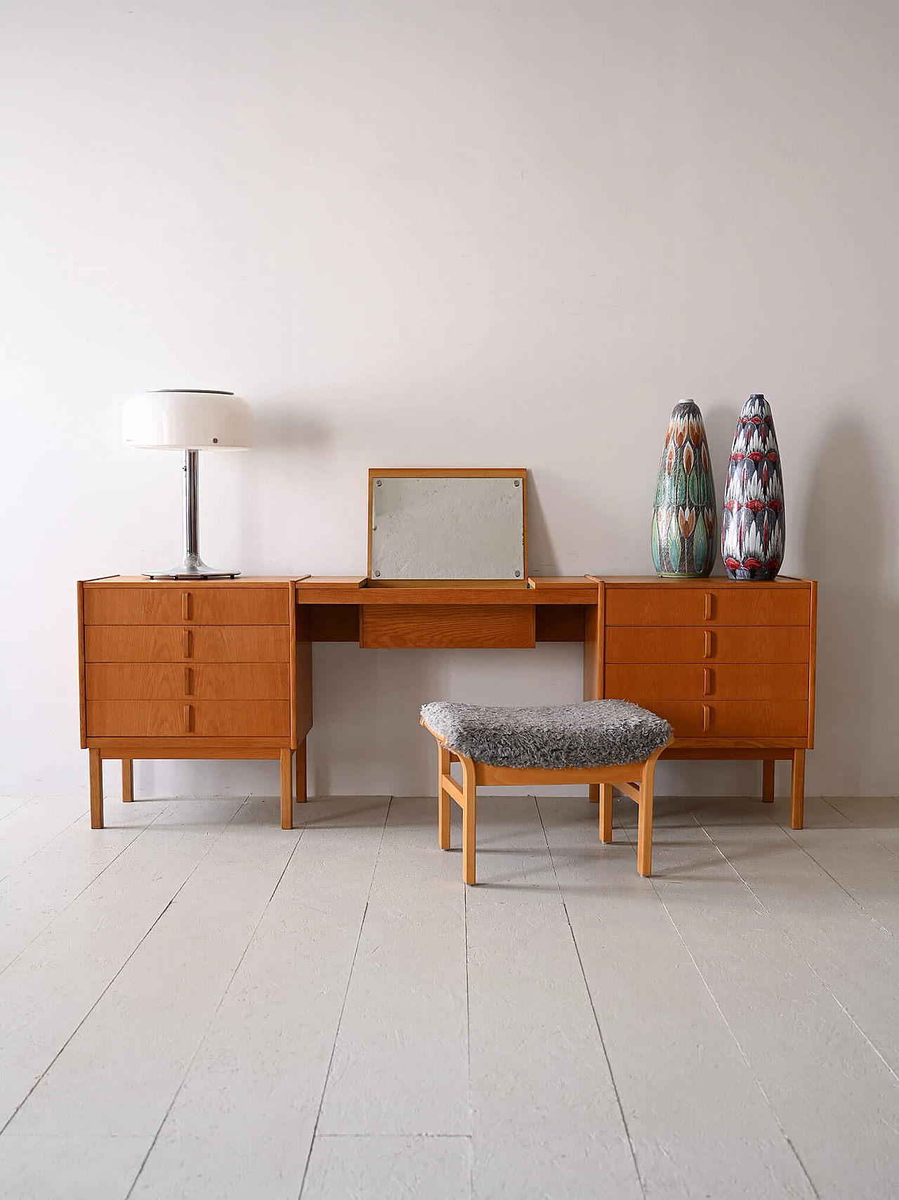 Oak desk with mirror by Bertil Fridhagen for Bodafors, 1960s 3