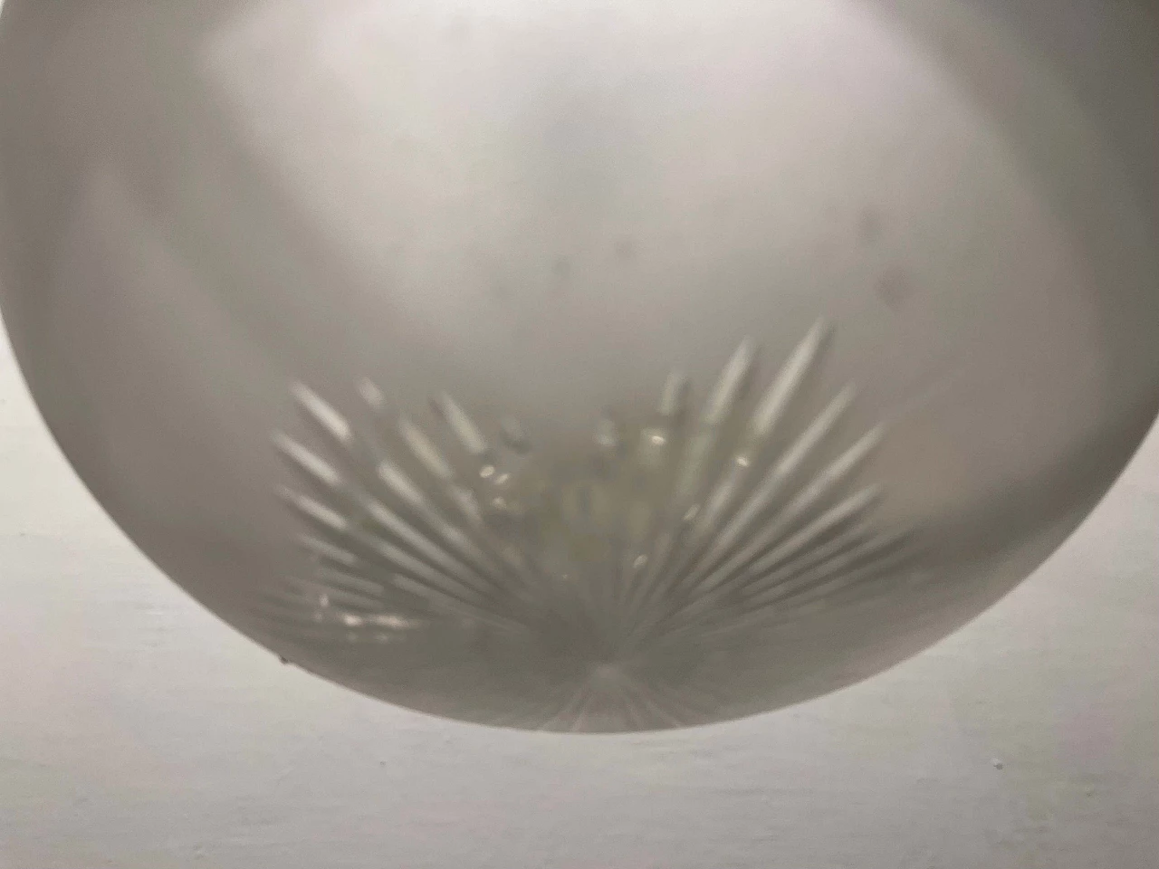 Glass and bronze ceiling lamp, 1950s 3